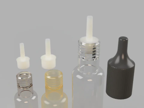 Dropper Bottle Set 3D Model