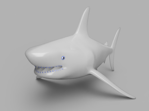 Shark Fish Food Container 3D Model