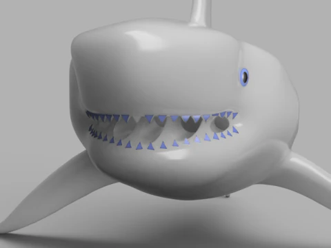 Shark Fish Food Container 3D Model