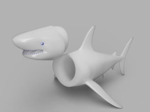 Shark Fish Food Container 3D Модель