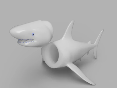 Shark Fish Food Container 3D Model