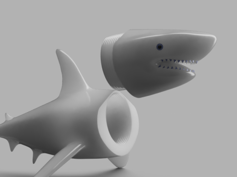 Shark Fish Food Container 3D Модель