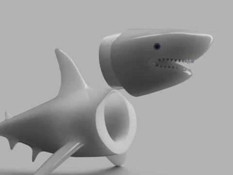 Shark Fish Food Container 3D Model