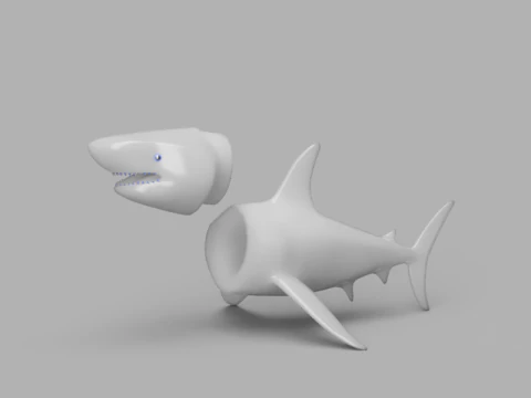 Shark Fish Food Container 3D Model