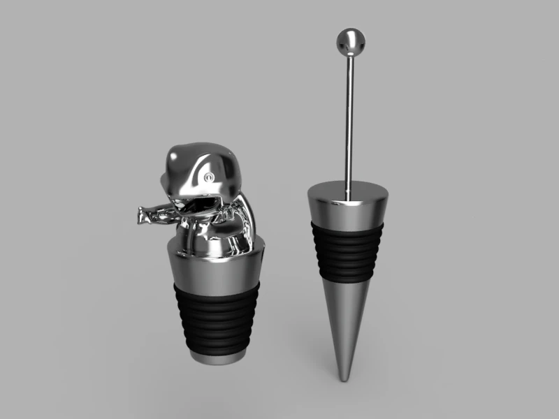 Wine Bottle Stopper 3D Model .c4d .max .obj .3ds .fbx .stl .blend 
