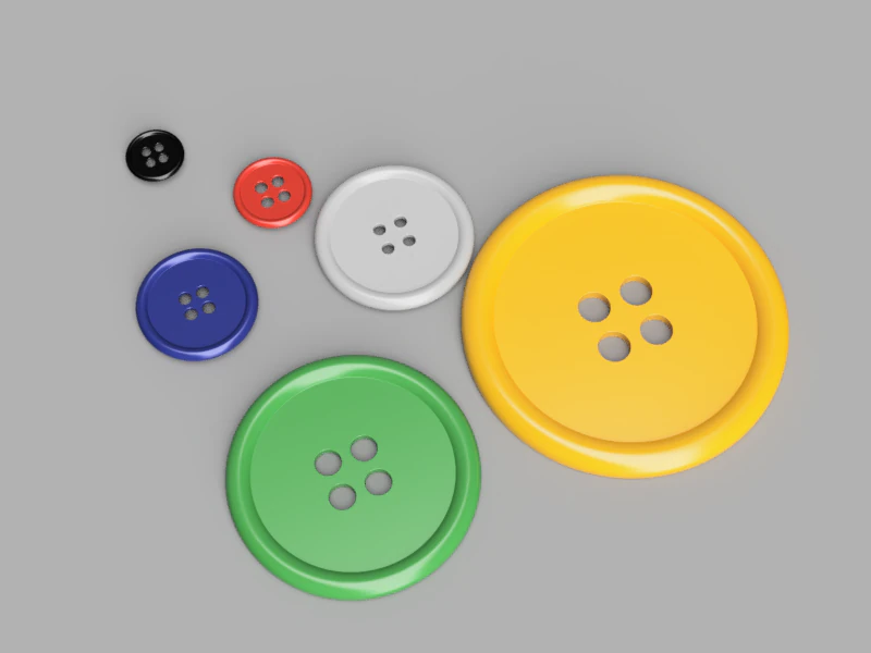 Buttons 5 cm to 1 cm 3D Model .c4d .max .obj .3ds .fbx .stl .blend 