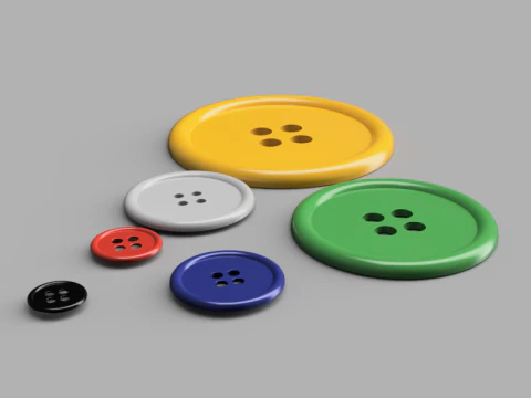 Buttons 5 cm to 1 cm 3D Model