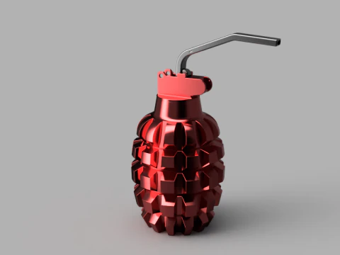 Grenade-shaped Bottle 3D Model