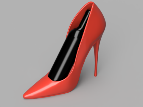 Wine Bottle Holder in the Shape of a High Heel Shoe 3D Модель