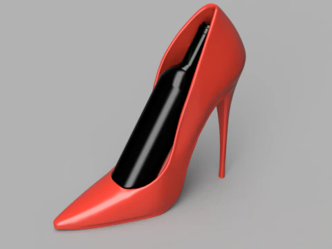Porta-garrafas de vinho em formato de sapato de salto alto Modelo 3D