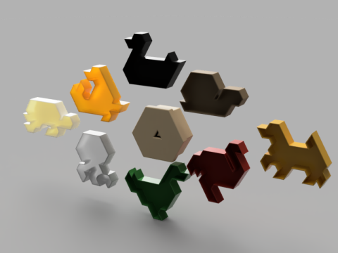 Animal Puzzle Set 3D Model