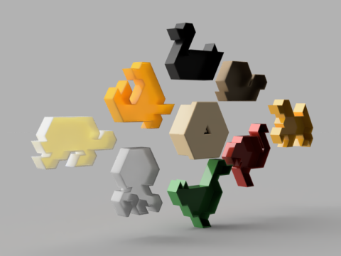 Animal Puzzle Set 3D Model