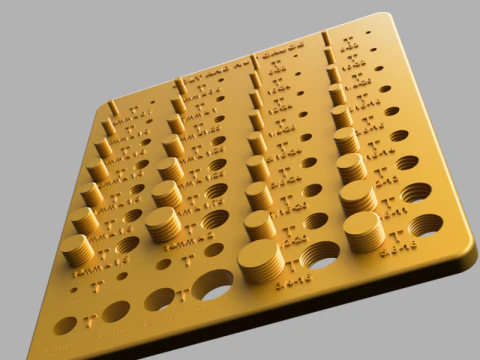 Tablero de calibre de prueba de hilo Modelo 3D