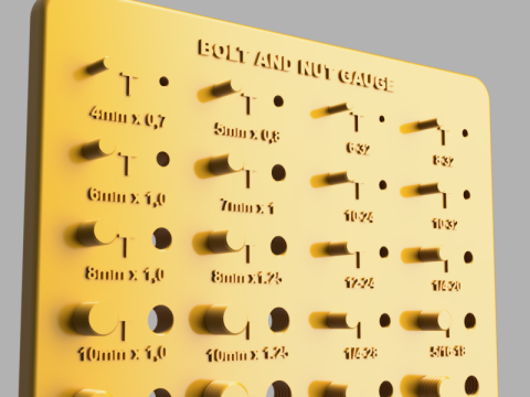 Thread Test Gauge Board 3D Model