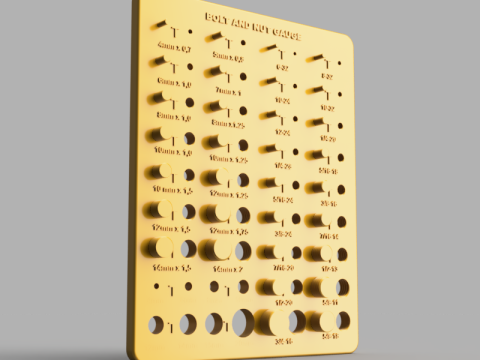 Thread Test Gauge Board 3D Model