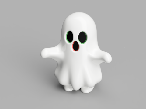 Cute Cartoon Ghost 3D 模型