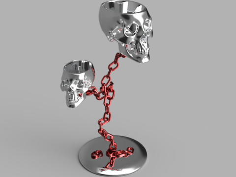Skull Chain Planter Holder 3D-Modell