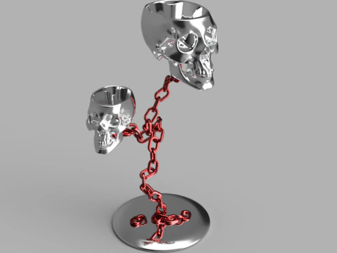 Skull Chain Planter Holder 3D Model