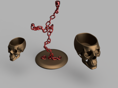 Skull Chain Planter Holder 3D Model