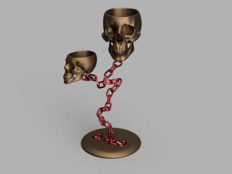 Skull Chain Planter Holder 3D Model