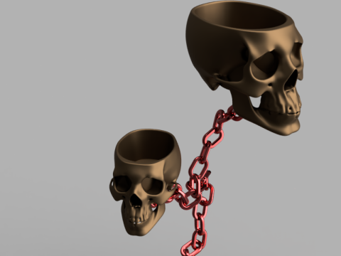 Skull Chain Planter Holder 3D Model