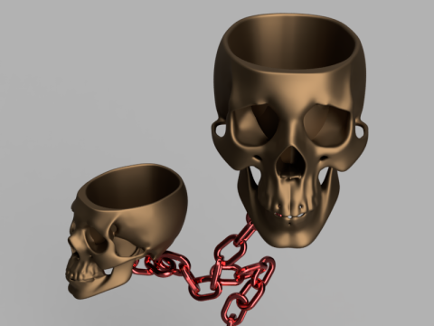 Skull Chain Planter Holder 3D Model