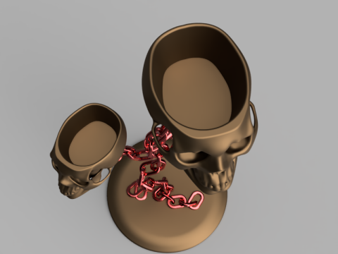 Skull Chain Planter Holder 3D Model