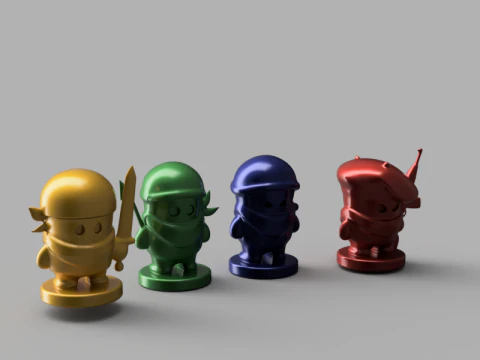 Soldier Game Piece Set 3D Model