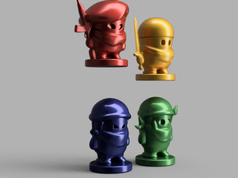 Soldier Game Piece Set 3D Model