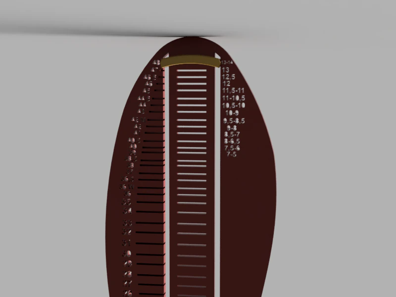 Universal Foot Size Measuring Device 3D Model .c4d .max .obj .3ds .fbx .stl .blend 