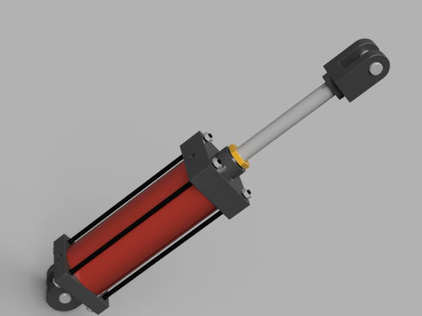 Hydraulic Cylinder 3D Model .c4d .max .obj .3ds .fbx .stl .blend 