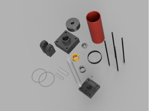 Hydraulic Cylinder 3D Model