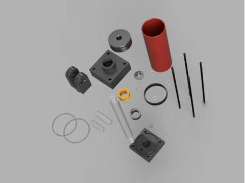 Hydraulic Cylinder 3D Model