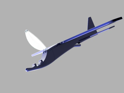 Otwierany samolot w kokpicie Model 3D