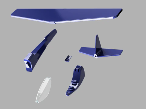 Aereo con cabina di pilotaggio apribile Modello 3D