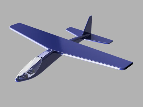 Aereo con cabina di pilotaggio apribile Modello 3D