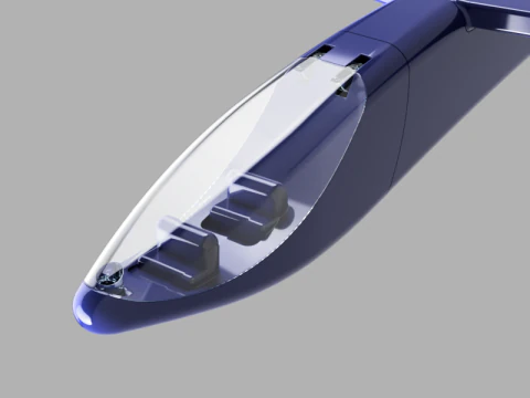 Aereo con cabina di pilotaggio apribile Modello 3D