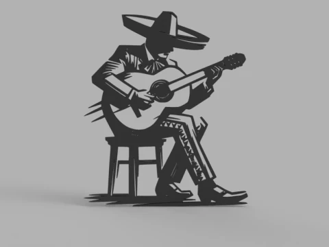 뮤지컬 테마 벽 장식 컬렉션 3D 모델