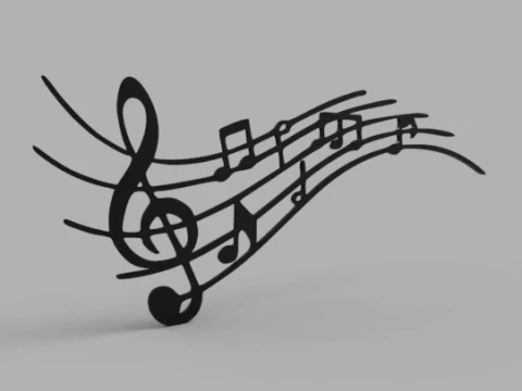 Musical Theme Wall Decor Collection 3D Model