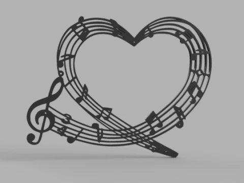 Musical Theme Wall Decor Collection 3D Model