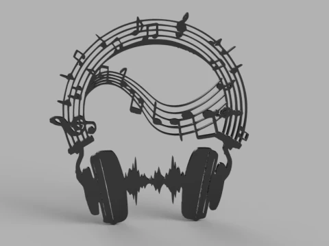 Musical Theme Wall Decor Collection 3D Model