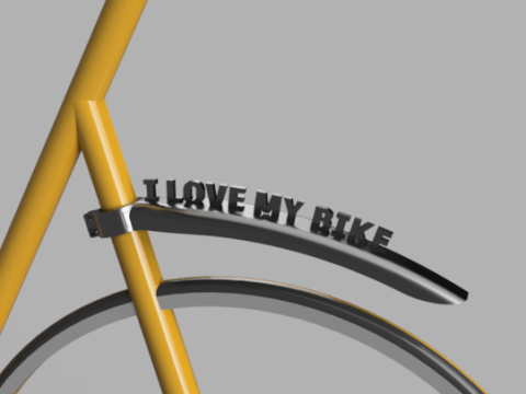 Rear Bicycle Fender V2 Wide Strong With-Without Text 3D Model