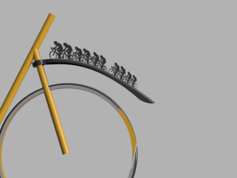 Parafango posteriore bici modulare V3 Modello 3D