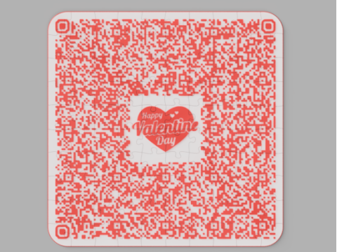 QR Love Puzzle 3D Model