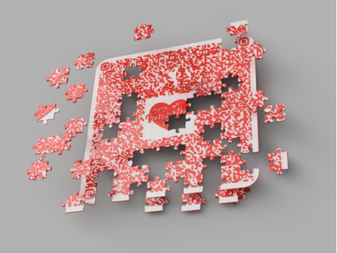 QR Love Puzzle 3D Model