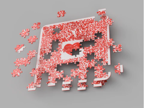 QR Love Puzzle 3D Model