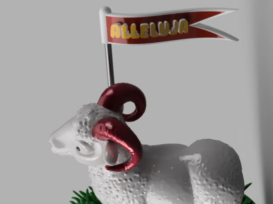 Alleluja Easter Ram 3D Print Model .c4d .max .obj .3ds .fbx .stl .blend 