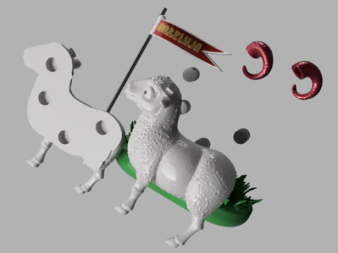 Alleluja Easter Ram 3D Print Model