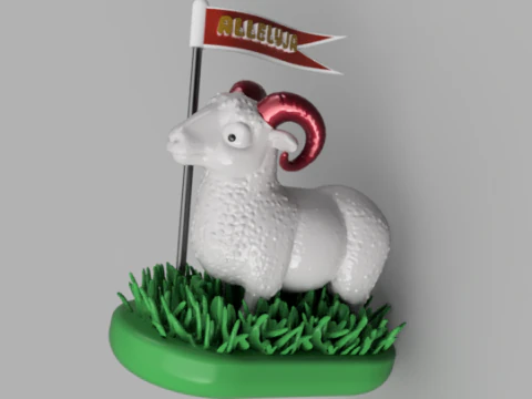 Alleluja Easter Ram 3D Print Model