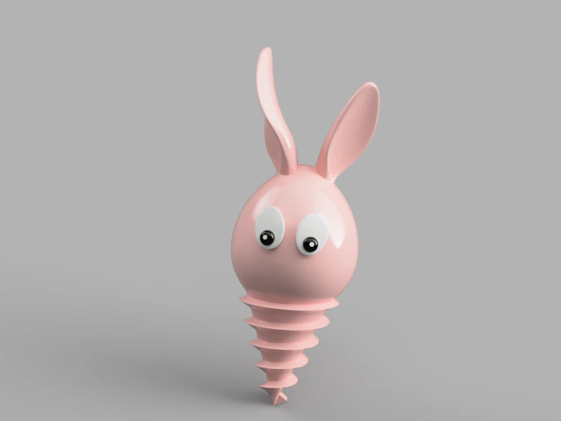Bunny Screw Container Helmet 3D Print Model .c4d .max .obj .3ds .fbx .stl .blend 